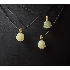 Natural Jade Cat Paw Charm Necklace Jade Pendant Adjustable Cord Cat Lover Gift